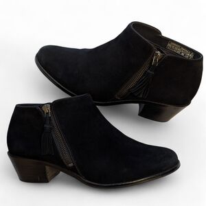VIONIC Black Joy Serena Ankle Boots Suede Size 9 W